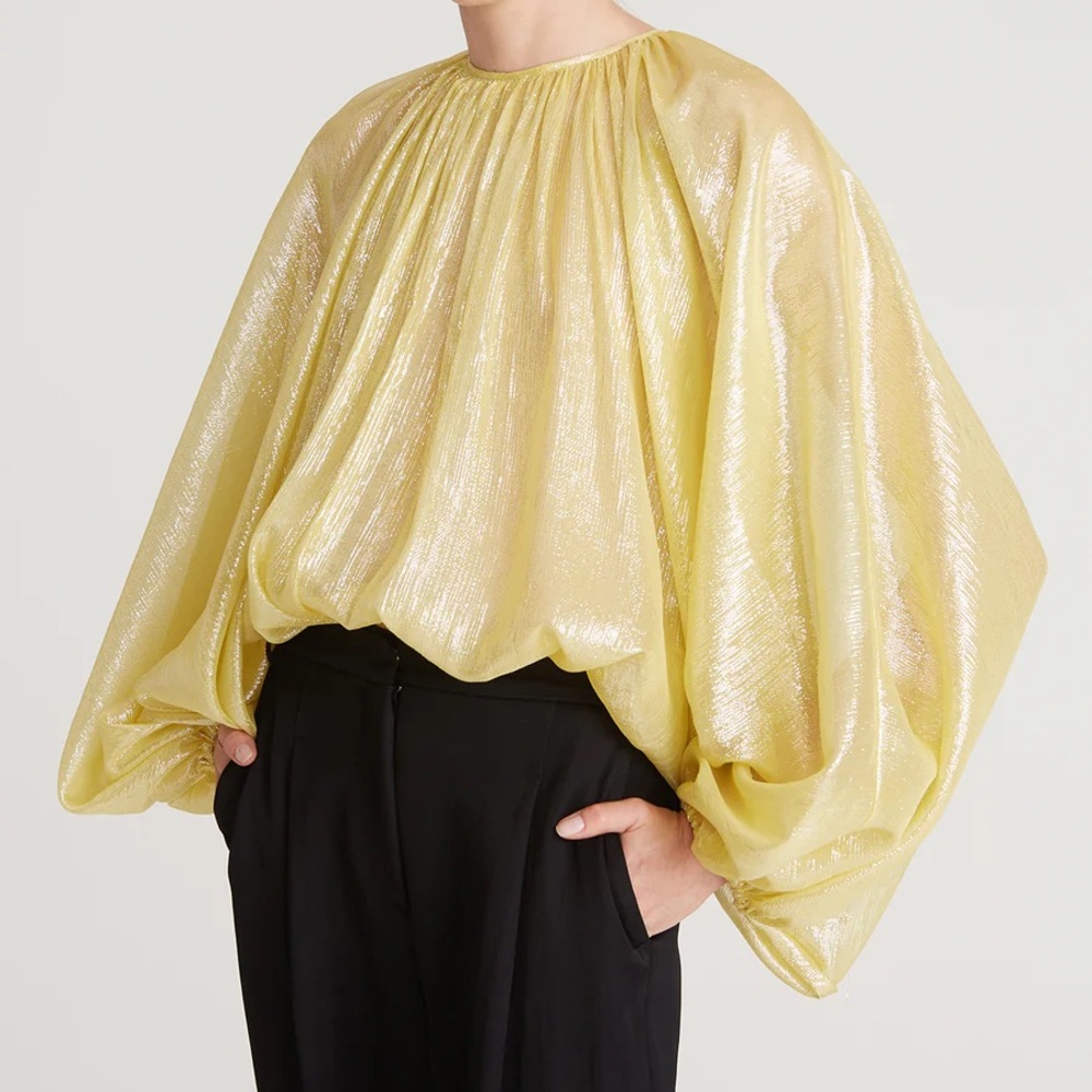 Halston Gold Shimmer Bodysuit Size Small
